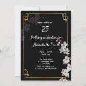 Witte Cherry Blossom &golden Lijst Birthday Kaart (Voorkant)