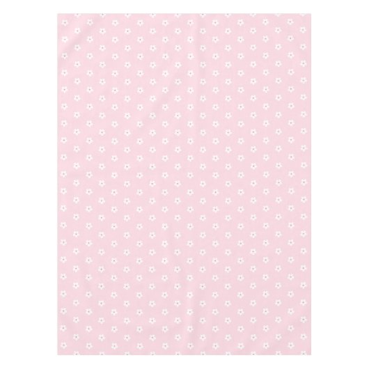 Witte Cherry Blossom op roze Tafelkleed (Voorkant)