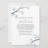 Witte Cherry Blossom Reduced Wedding Guest List Aankondiging (Voorkant)