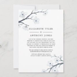 Witte Cherry Blossom Reduced Wedding Guest List Aankondiging