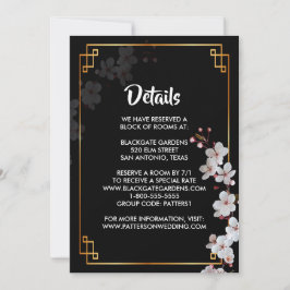 witte Cherry Blossoms & gouden Lijst Behuizing Kaart