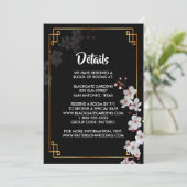 witte Cherry Blossoms & gouden Lijst Behuizing Kaart (Staand voorkant)