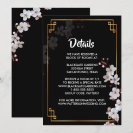 witte Cherry Blossoms & gouden Lijst Behuizing Kaart