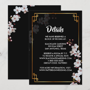 witte Cherry Blossoms & gouden Lijst Behuizing Kaart