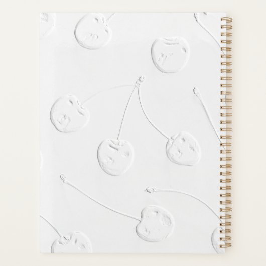 Witte Cherrys op witte achtergrond - gewoon wit Planner (Achterkant)