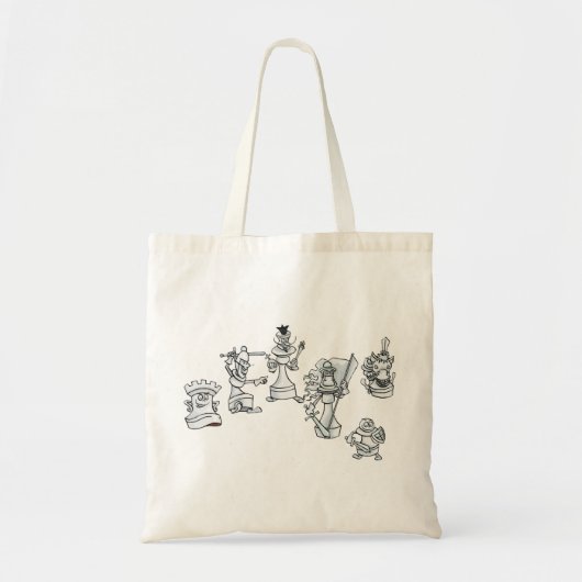 Witte Chessmen klaar voor oorlog Tote Bag (Voorkant)
