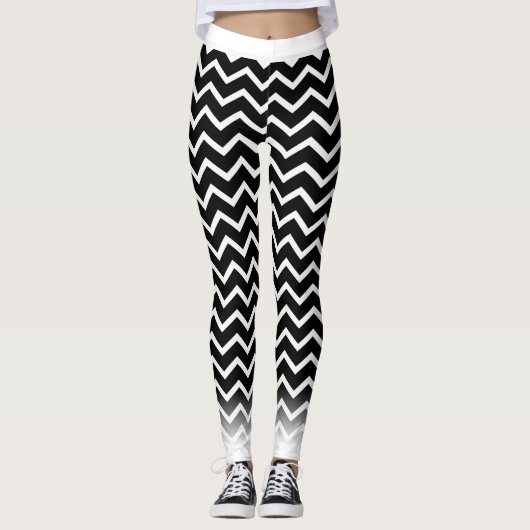 Witte Chevron op je kol. Leggings (Voorkant)