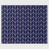 Witte Chevron op Navy Blue Modern Chic Cadeaupapier (Vlak)