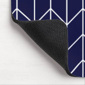 Witte Chevron op Navy Blue Modern Chic Muismat (Hoek)