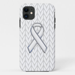 Witte Chevrons Knit Ribbon Awareness Print Case-Mate iPhone Case