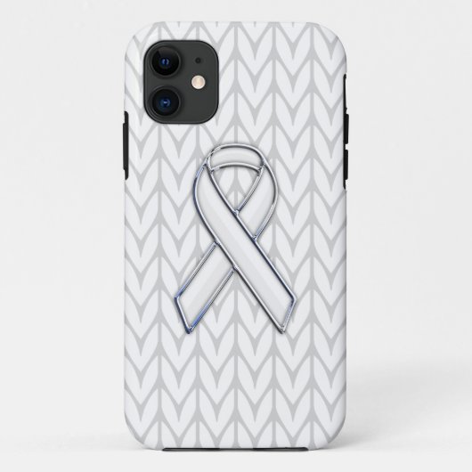 Witte Chevrons Knit Ribbon Awareness Print Case-Mate iPhone Case (Achterkant)