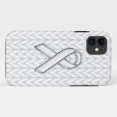 Witte Chevrons Knit Ribbon Awareness Print Case-Mate iPhone Case (Achterkant (horizontaal))