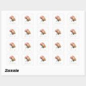 Witte Chic Roze Trouw Dank je Vierkante Sticker (Vel)
