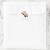 Witte Chic Roze Trouw Dank je Vierkante Sticker (Tas)
