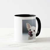 Witte Chihuahua likkende lippen Mok (Voorkant rechts)