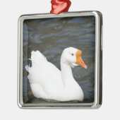 Witte Chinese gans Metalen Ornament (Links)