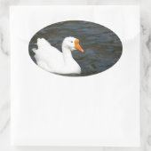 Witte Chinese gans Ovale Sticker (Tas)