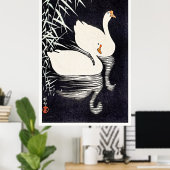 Witte Chinese ganzen van Ohara Koson, Poster (Thuiskantoor)