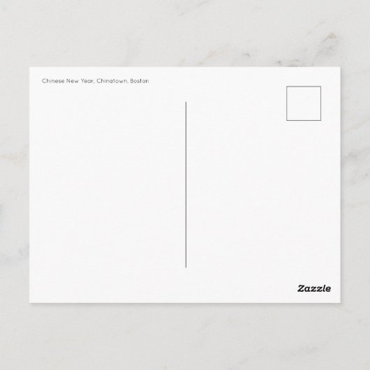 Witte Chinese leeuwendanseres, hoofd op Briefkaart (Achterkant)