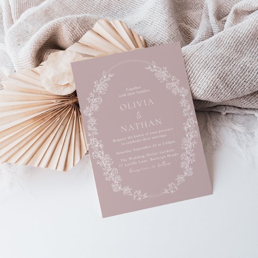  Witte Chinoiserie Bloemenbruiloft Kaart