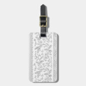 Witte  Chinoiserie Floral Bon Voyage Bagagelabel (Voorkant verticaal)