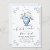 Witte Chinoiserie Gemberpot Bruiloft Luncheon Kaart (Voorkant)