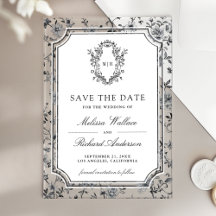 Witte Chinoiserie Kuif Bruiloft Save the Date