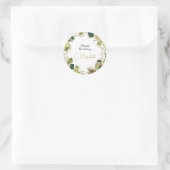 Witte chique namaak goud ronde sticker (Tas)