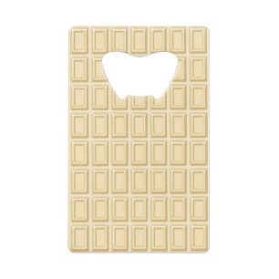 Witte chocolaatstaaftextuur creditkaart flessenopener