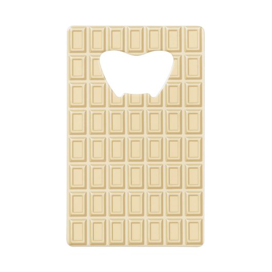 Witte chocolaatstaaftextuur creditkaart flessenopener (Voorkant)