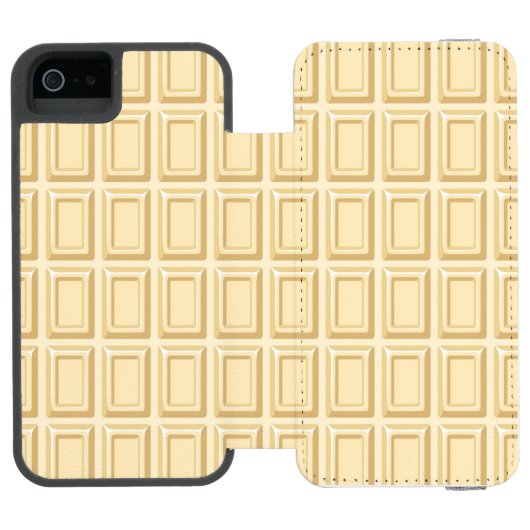 Witte chocolaatstaaftextuur incipio iPhone portemonnee hoesje (Agenda Open)