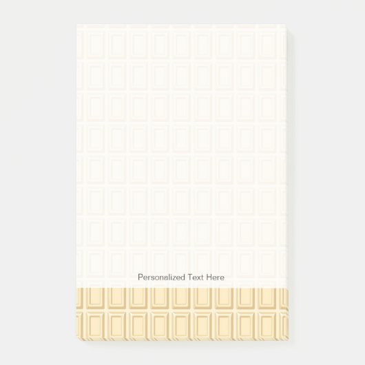 Witte chocolaatstaaftextuur post-it® notes (Voorkant)
