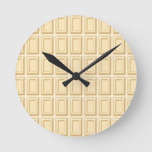 Witte chocolaatstaaftextuur ronde klok (Voorkant)