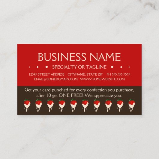 witte chocolade aardbeien - trouwe punker klantenkaartje (Achterkant)