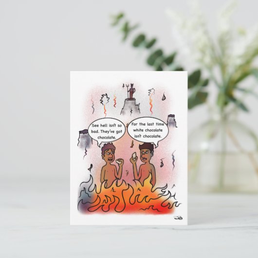 Witte Chocolade Briefkaart (Staand voorkant)