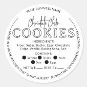 Witte Chocolade Chip Cookies Cottage Law Sticker (Voorkant)