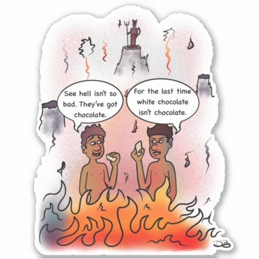 Witte Chocolade Custom Cut Sticker (Voorkant)