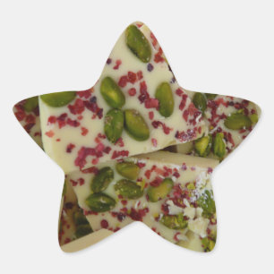 witte chocolade en pistachio ster sticker