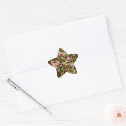 witte chocolade en pistachio ster sticker (Envelop)