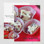 Witte chocolade fudge op een rode bord kaart (Voorkant / Achterkant)