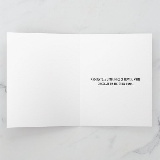 Witte chocolade kaart (Binnen)