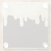 Witte chocolade op donkere chocolade bruin glazen onderzetter (Achterkant)