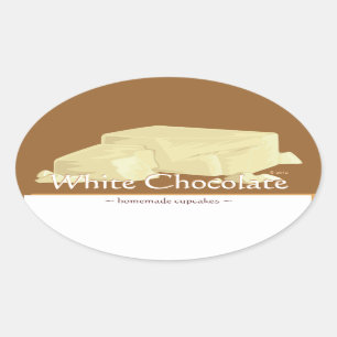  witte chocolade ovaal stickers