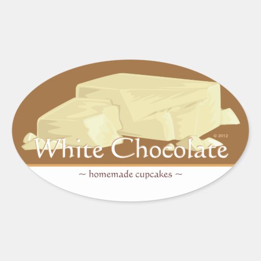  witte chocolade ovale Stickers (Voorkant)