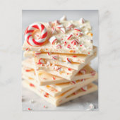 Witte Chocolade Snoepriet Pepermunt Bark Recept Briefkaart (Voorkant)