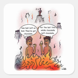 Witte chocolade vierkante sticker