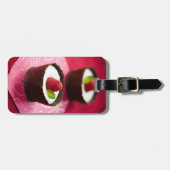 Witte chocolademousse dessert bagagelabel (Voorkant horizontaal)