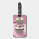 Witte chocolademousse dessert bagagelabel (Achterkant verticaal)