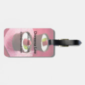 Witte chocolademousse dessert bagagelabel (Achterkant horizontaal)