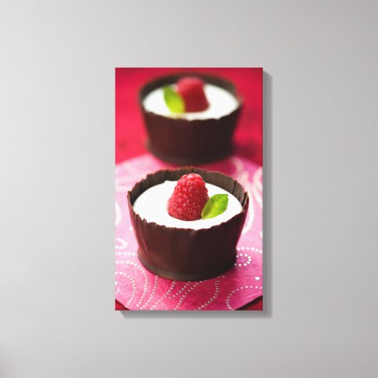 Witte chocolademousse dessert canvas afdruk (Voorkant)